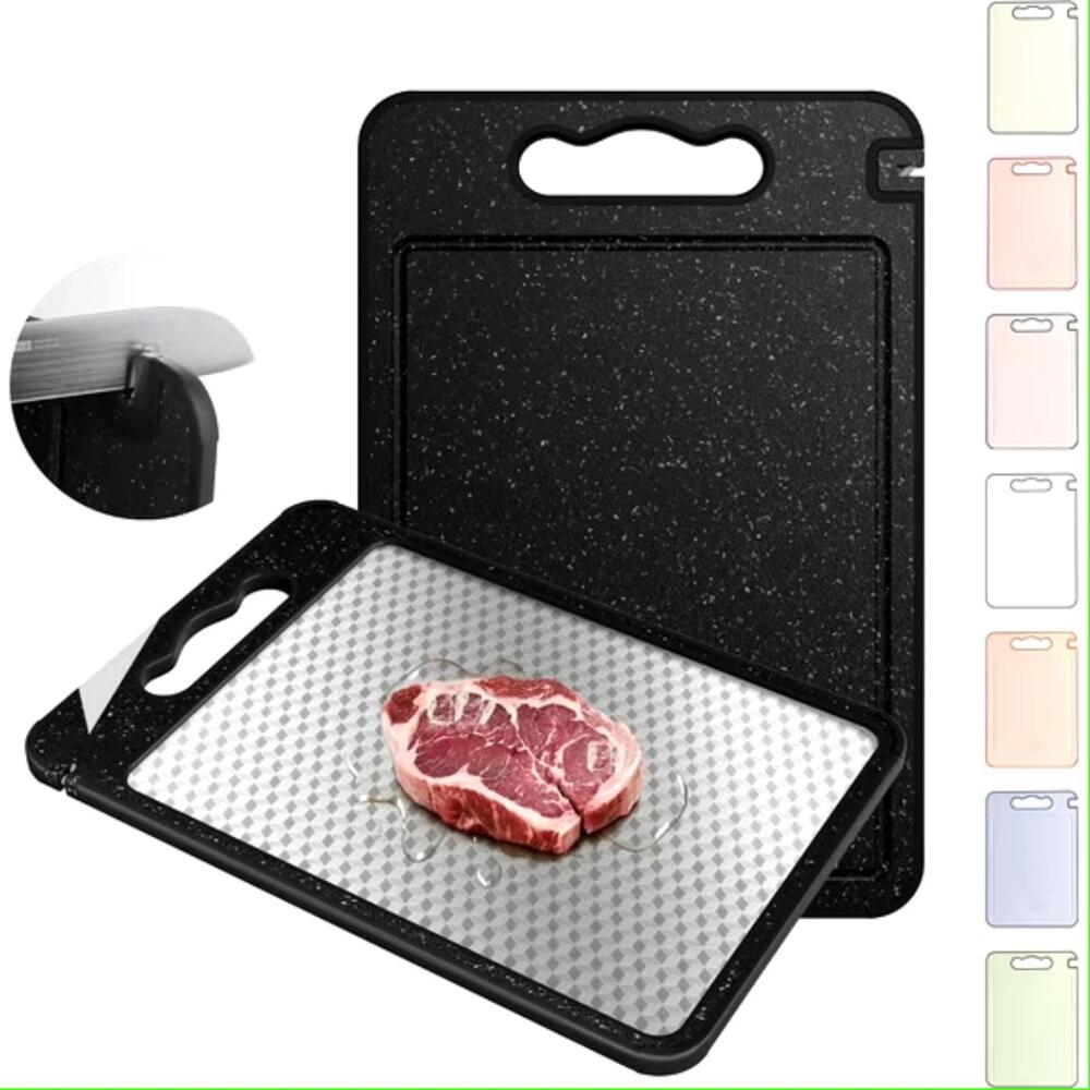 NIB 2 in 1 Stainless Steel Cutting Board with Metal Meat Butcher Block